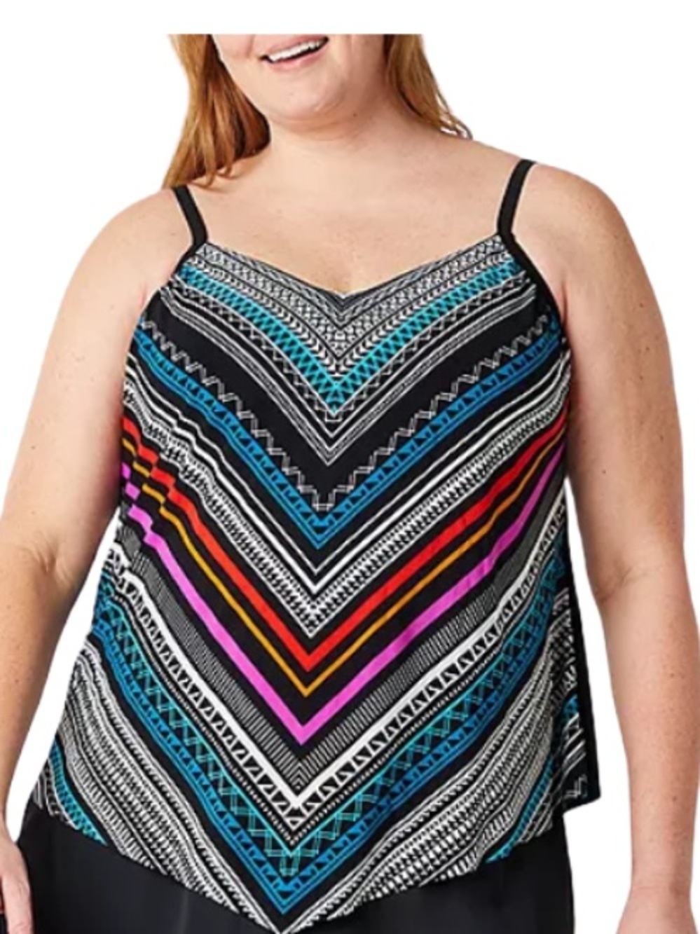 Trimshaper Concentric Corners Hank tankini top